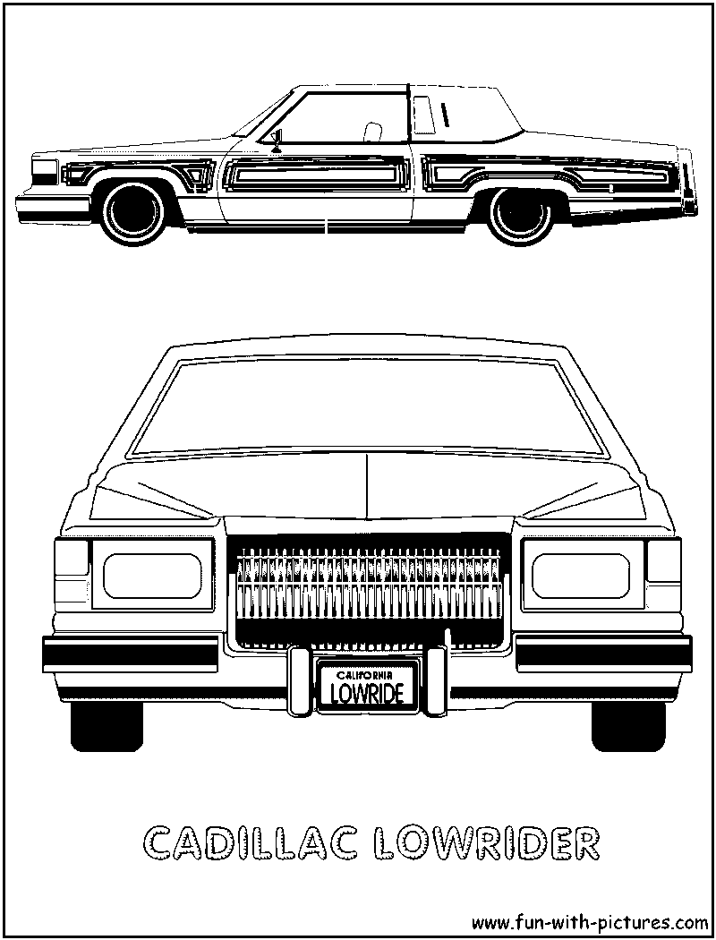 Cadillac lowrider coloring page