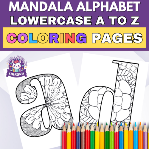 Lower case alphabet learning with a to z mandala coloring pages made by teachers