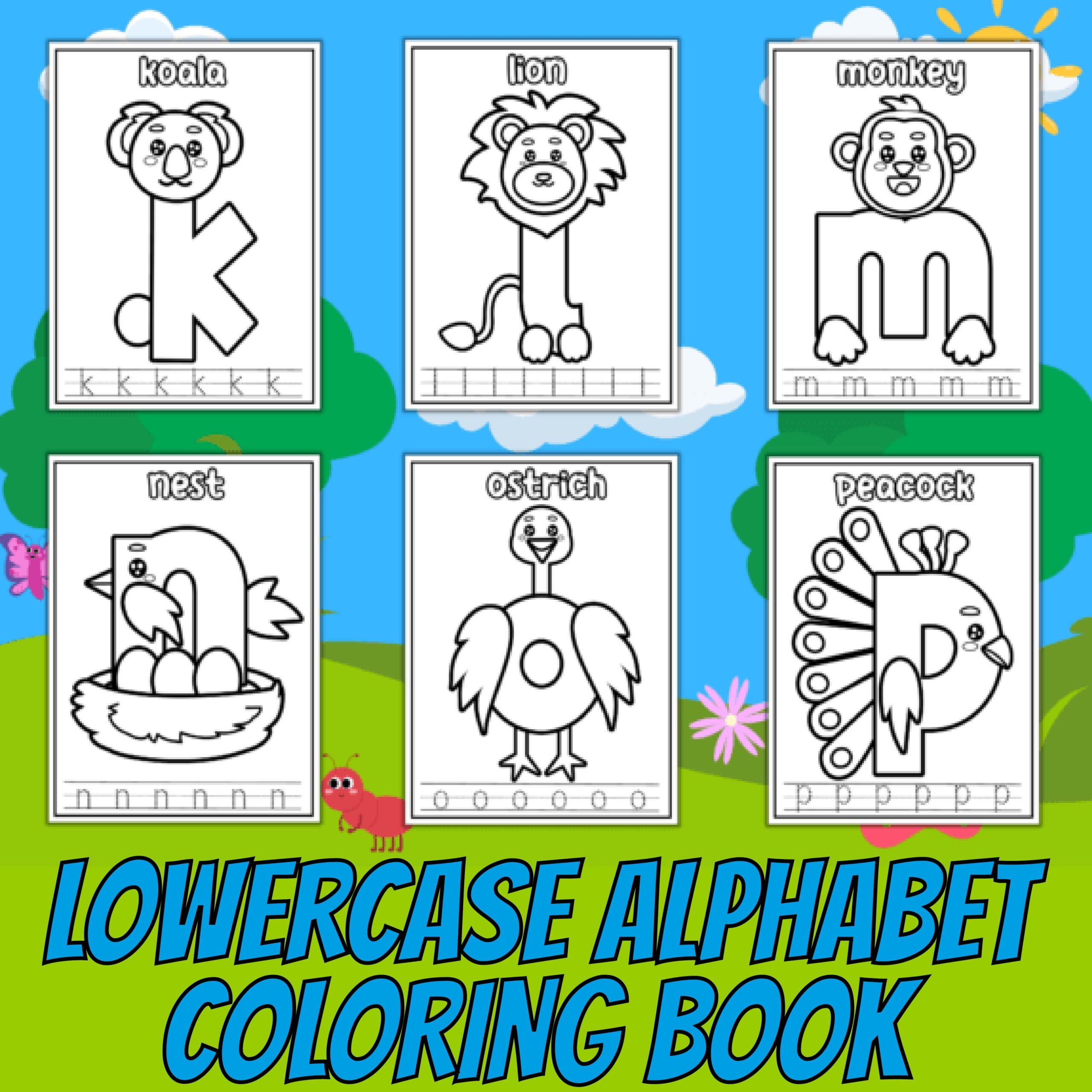 Lowercase alphabet coloring book for toddlers preschoolers kindergarteners made by teachers