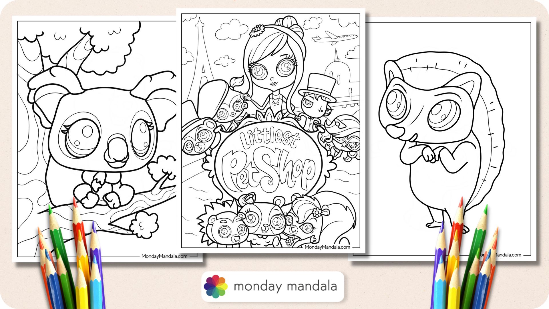 Littlest pet shop coloring pages free pdf printables