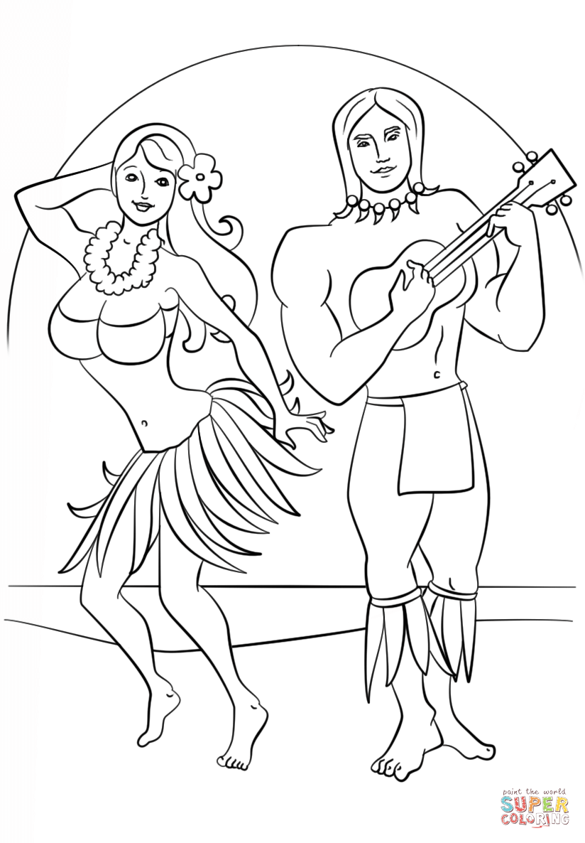 Luau party coloring page free printable coloring pages