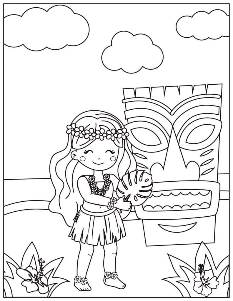 Free printable luau coloring pages