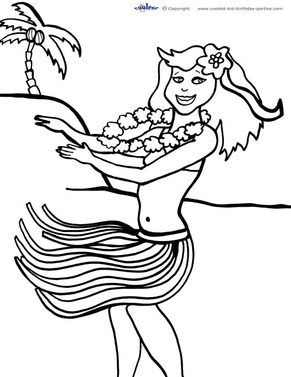 Printable luau coloring page