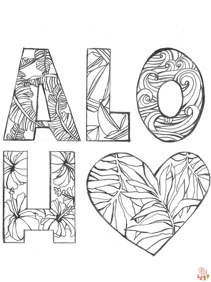 Aloha coloring pages