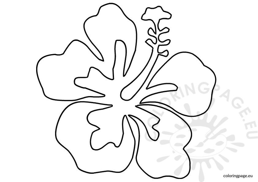 Luau flower template coloring page