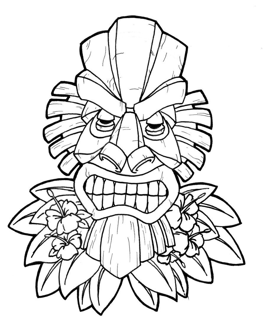 Hawaiian luau coloring pages