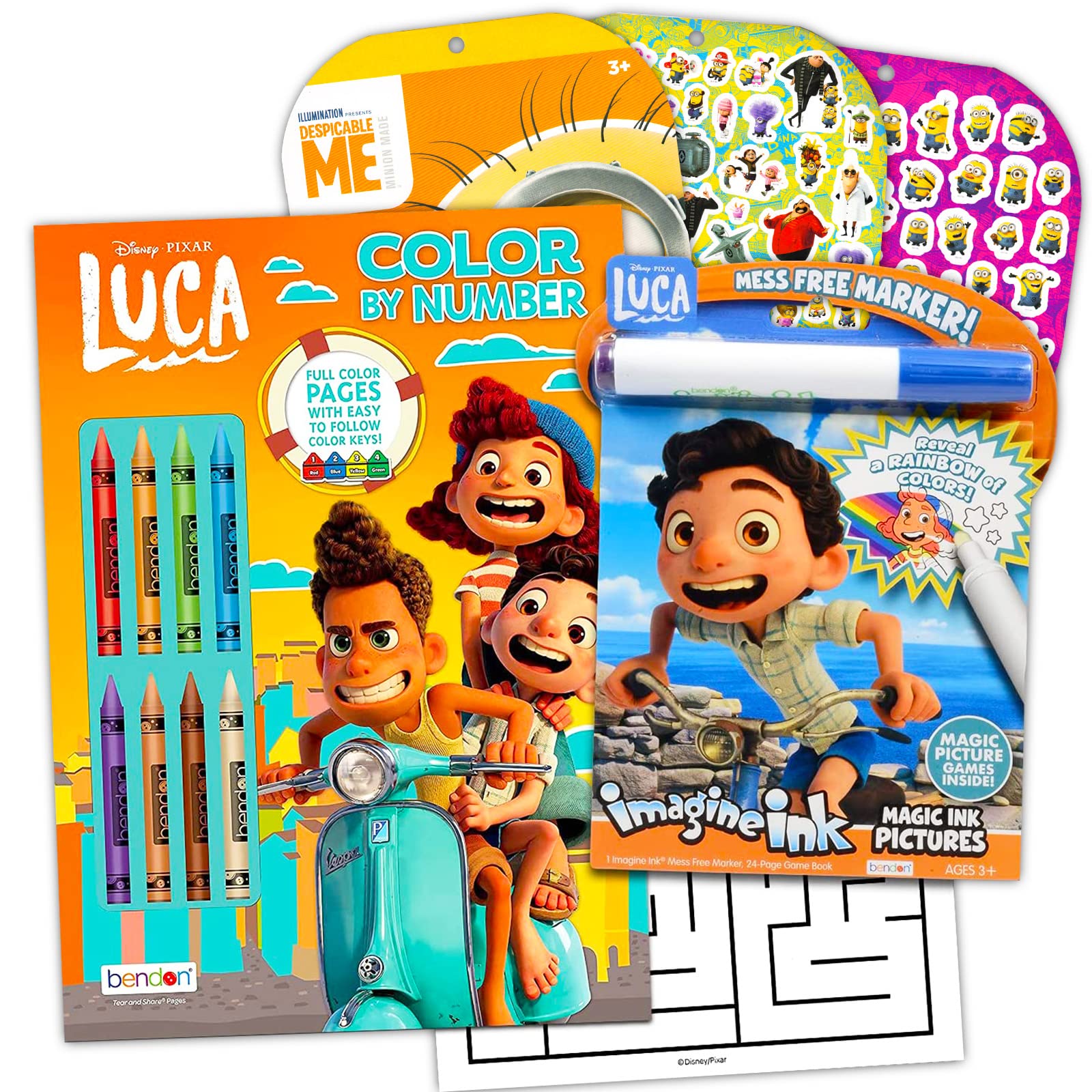 Classic disney luca coloring book activity bundle for kids luca movie birthday party favors supplies set for boys and girls with mess