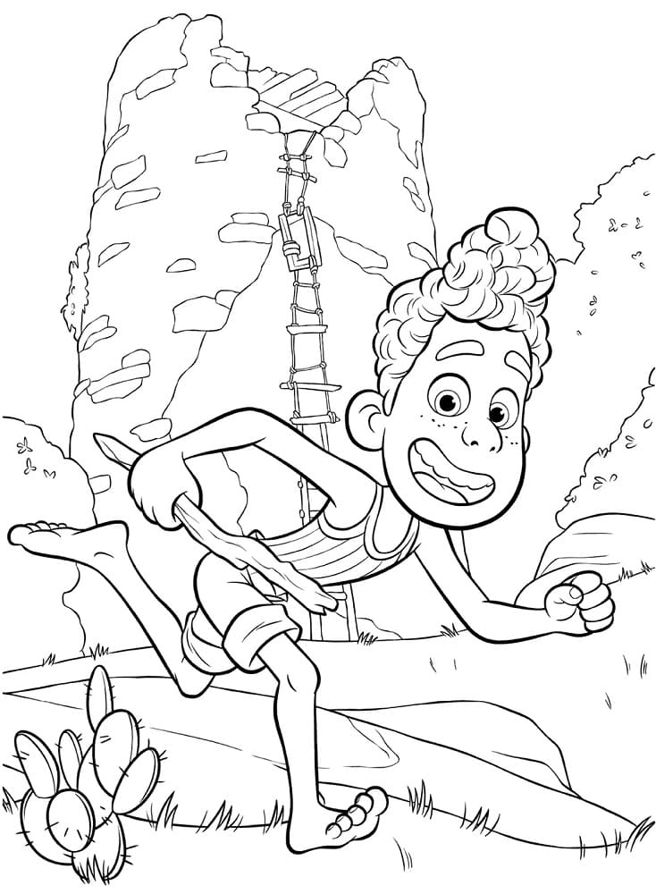 Alberto from disney pixar luca coloring page