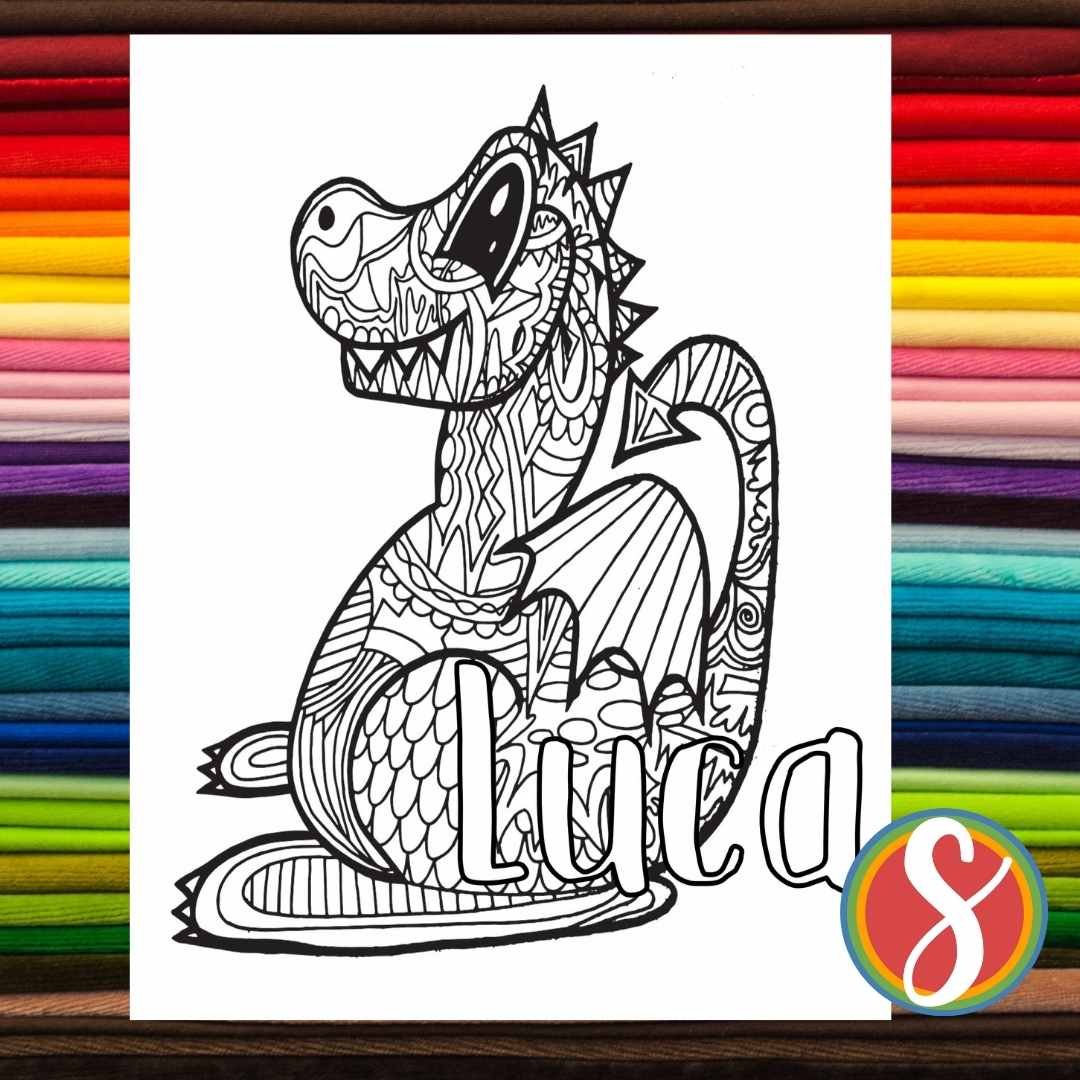 Free luca name coloring page printable â stevie doodles