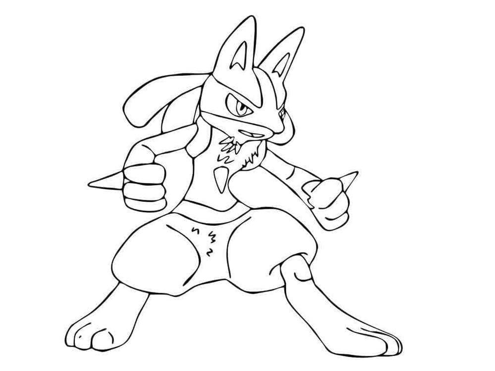 Free printable lucario coloring page