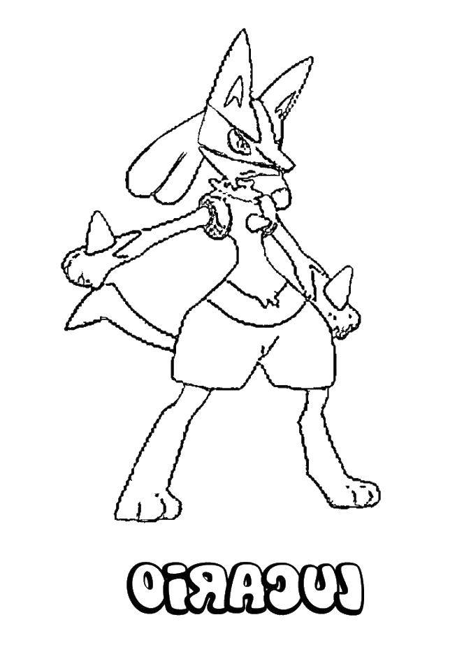 Online coloring pages coloring page lucario pokemon download print coloring page