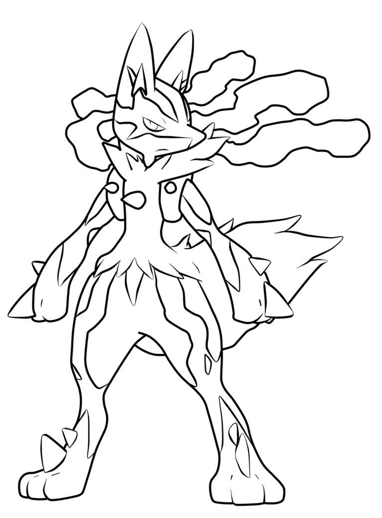 Pokemon coloring pages mega lucario â through the thousand photographs on