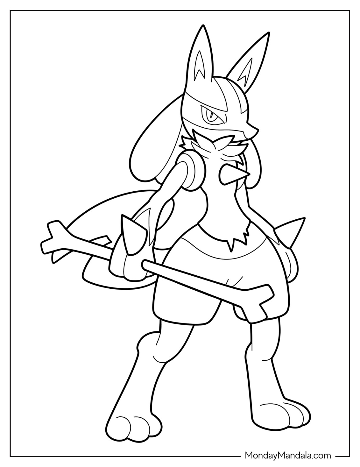 Lucario coloring pages free pdf printables