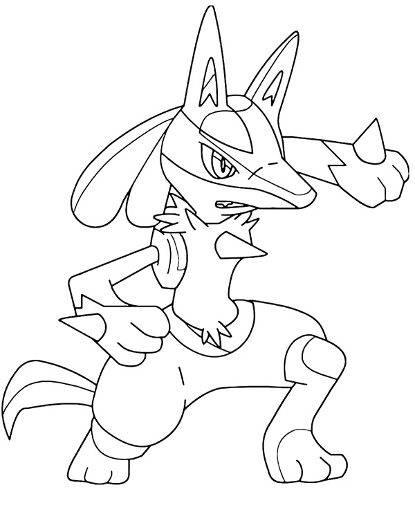 Pokemon coloring page lucario