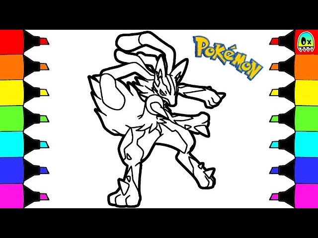 Pokemon coloring pages mega lucario colouring book for kids