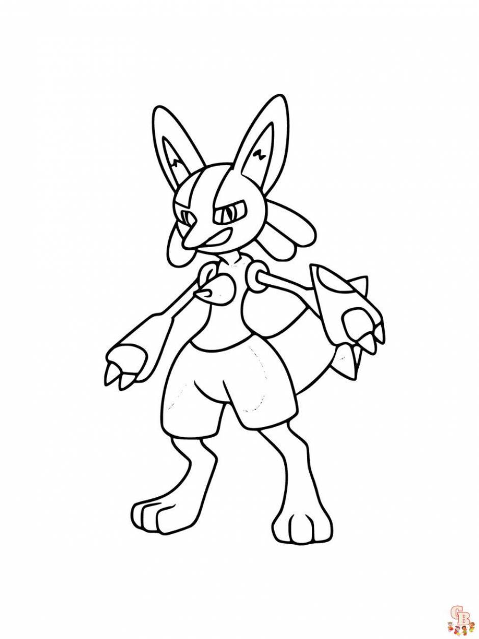 Pokãmon coloring pages focus on lucario