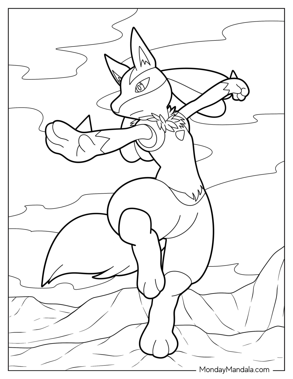 Lucario coloring pages free pdf printables