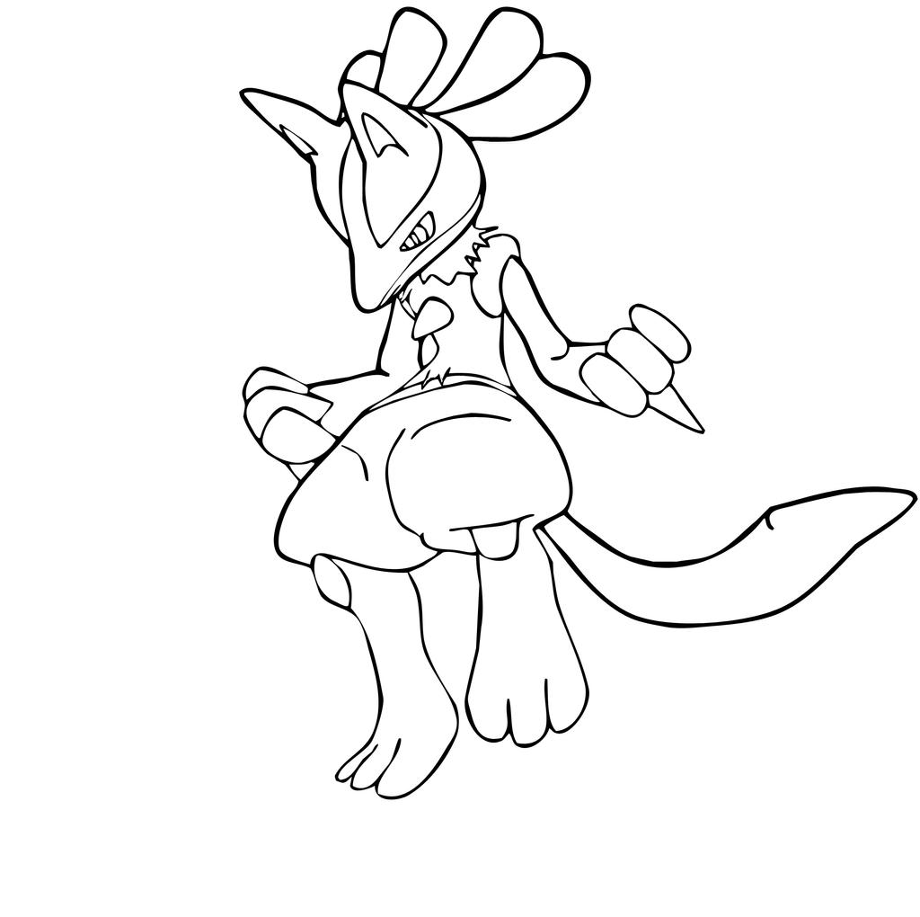 Lucario lineart by elsdrake on