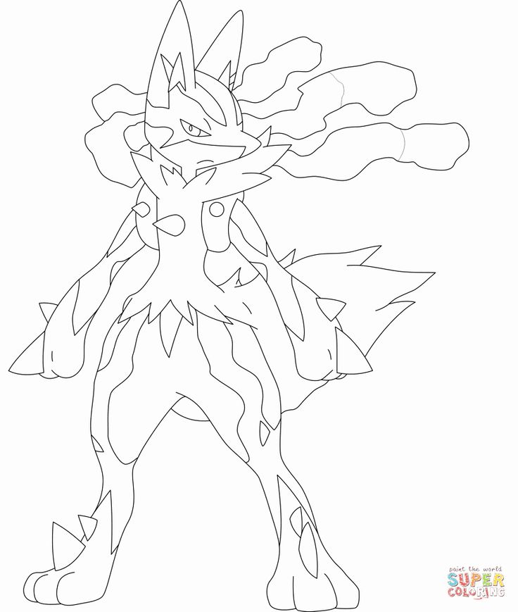 Mega lucario coloring page best of mega lucario coloring page ãããããæãæ ããããããçµµããã ãããããããã