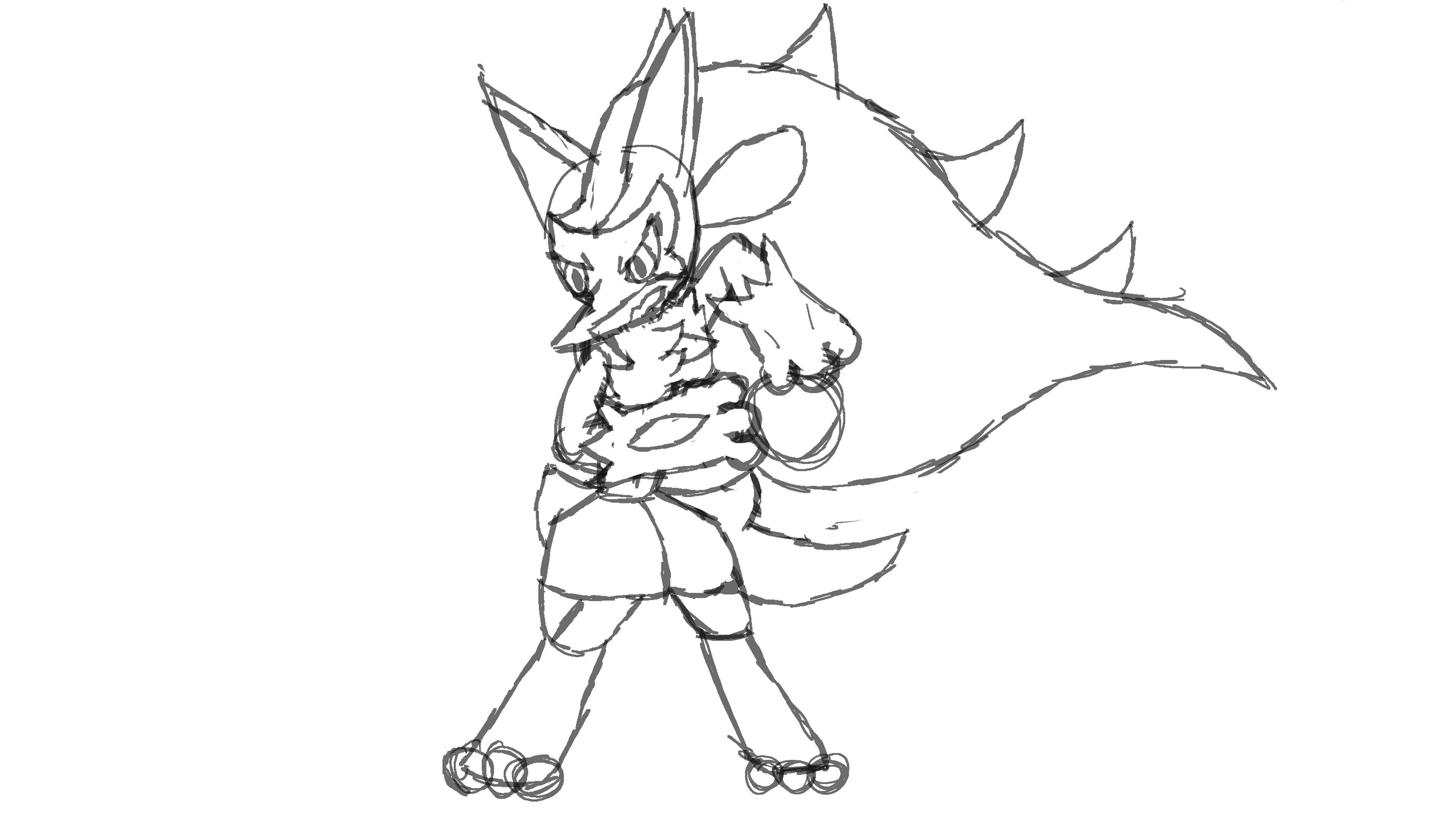 Tried to draw a lucario and zoroark fusion which color bo looks best also bonus sketches rpokemonart