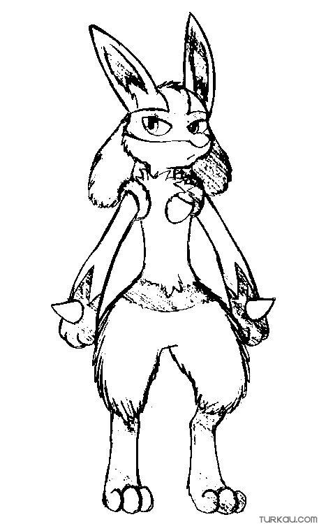 Pokemon cute lucario coloring page