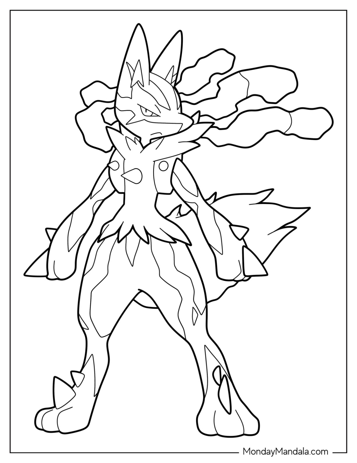 Lucario coloring pages free pdf printables