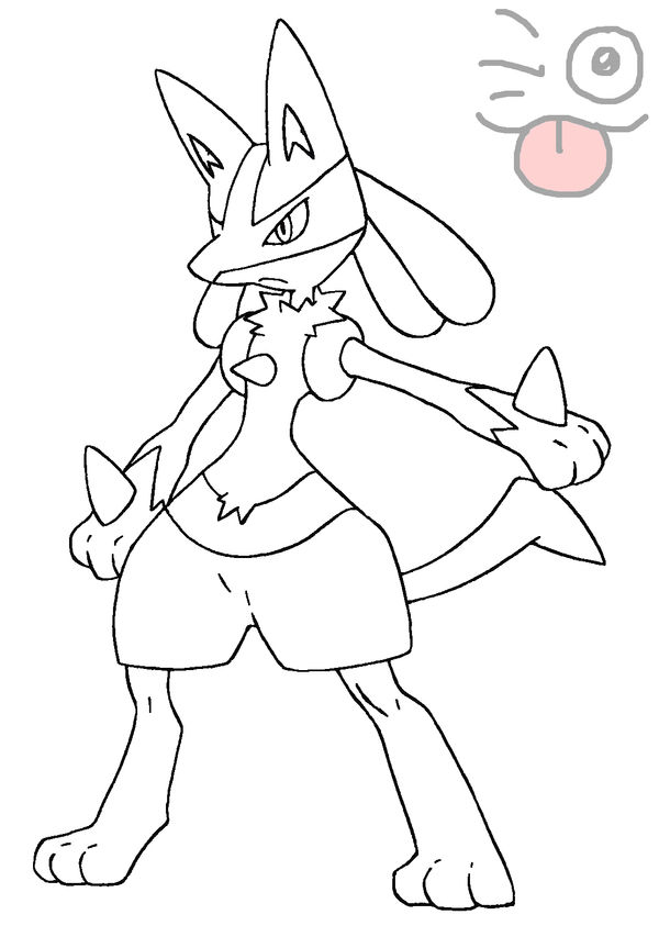 Lucario coloring page by pekoponian on