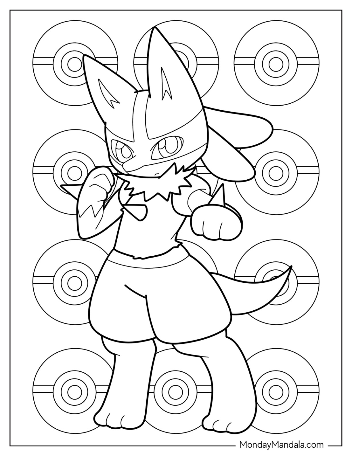 Lucario coloring pages free pdf printables