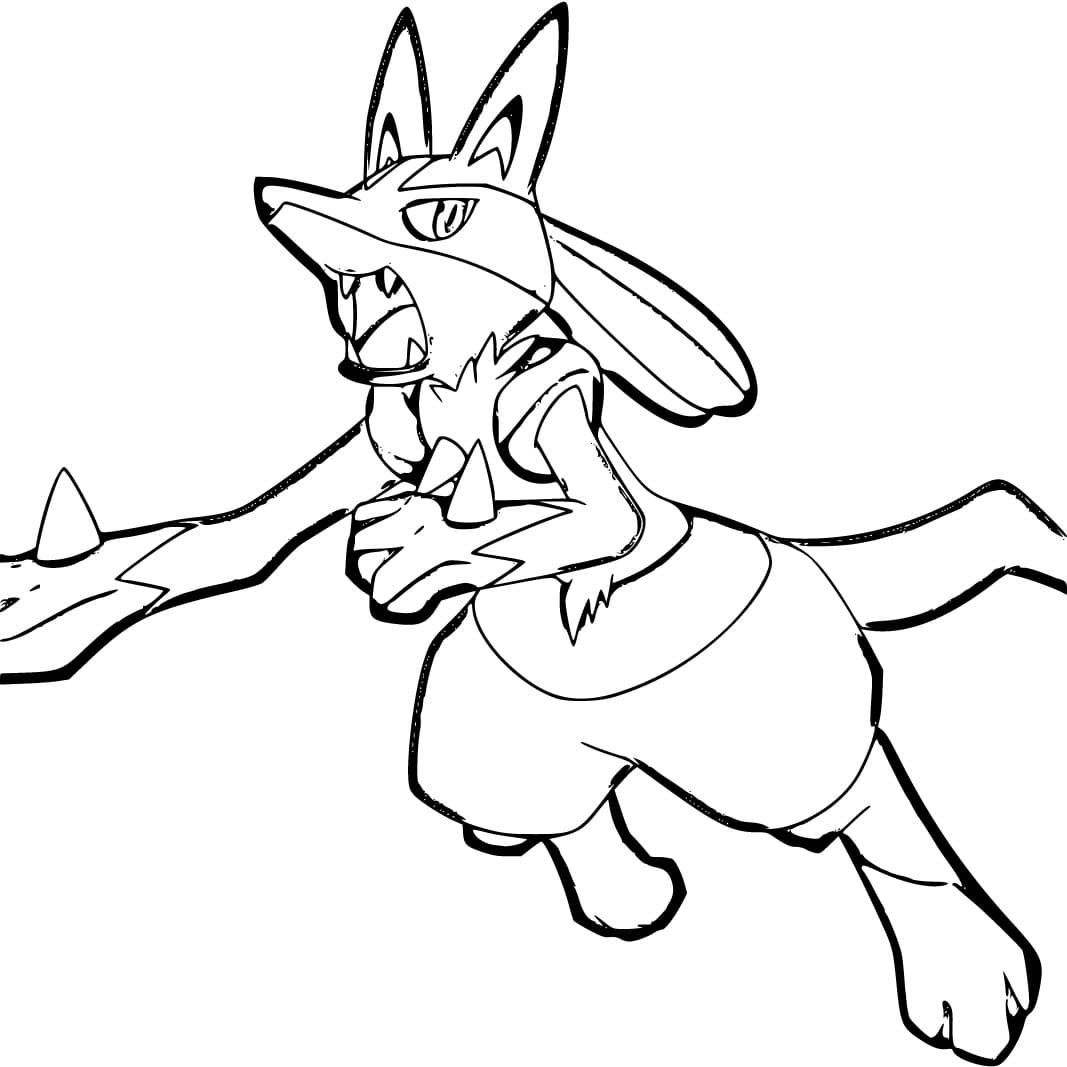 Lucario for kids coloring page