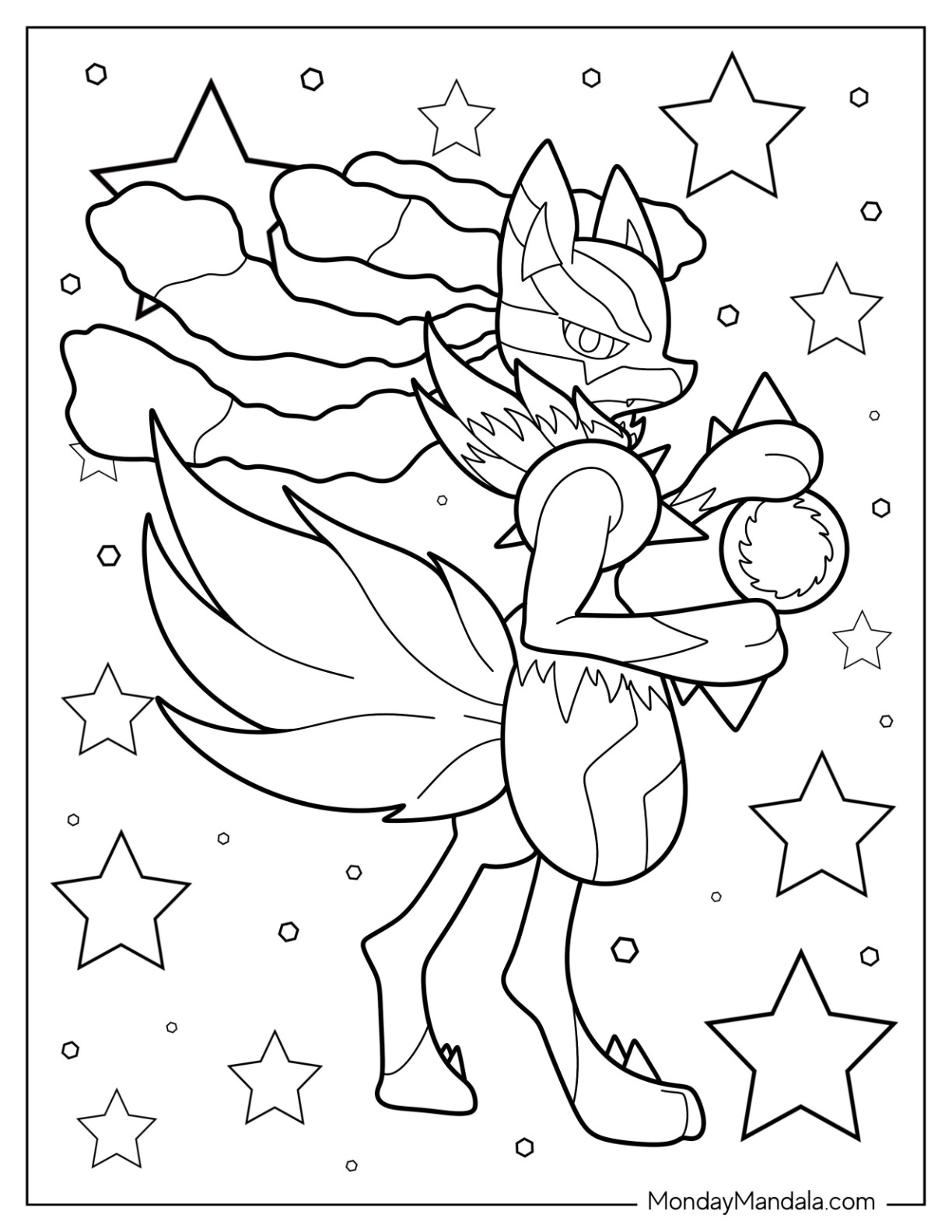 Lucario coloring pages free pdf printables