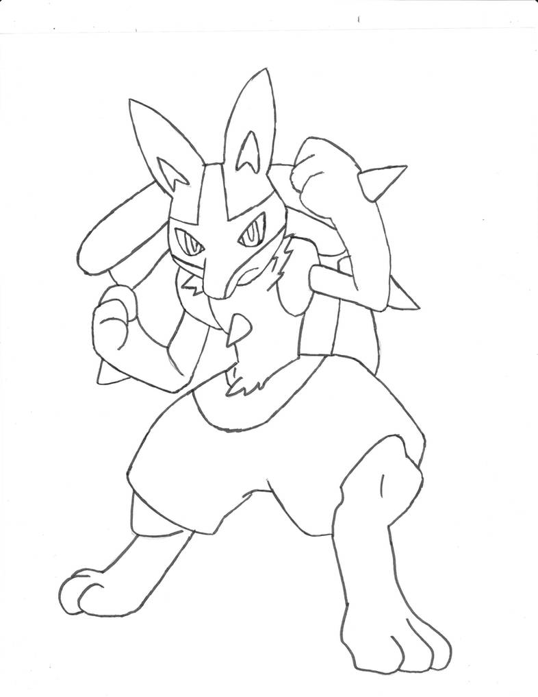 Lucario lineart by kibacrazy on