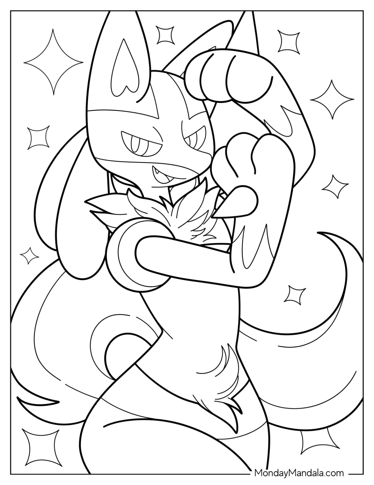 Lucario coloring pages free pdf printables