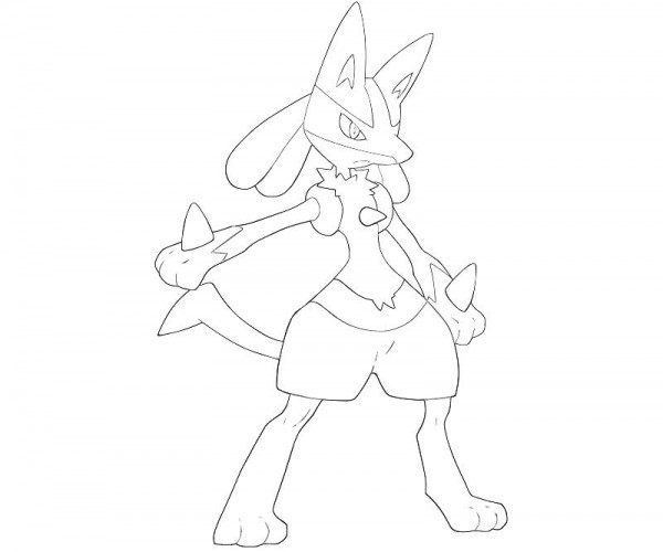 Lucario black and white outline