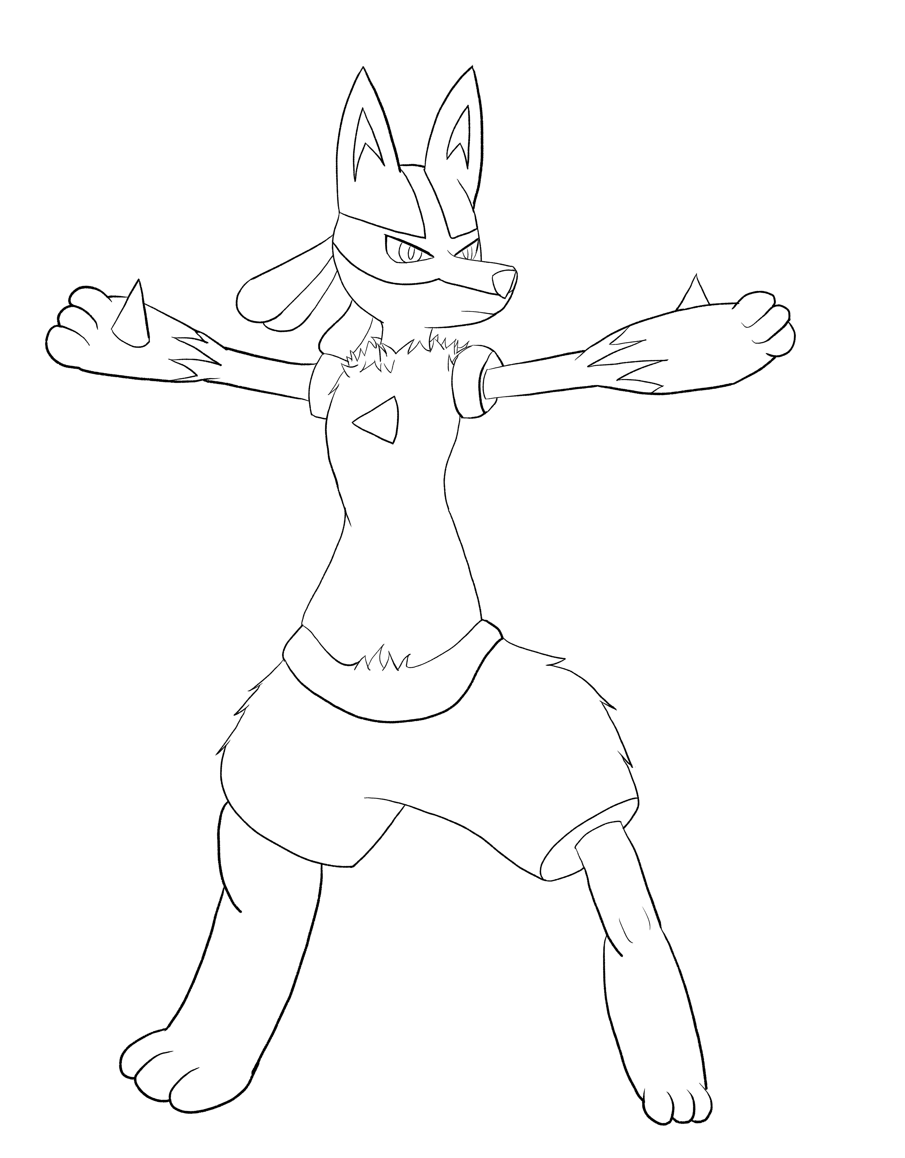 Line art practice of lucario rlearnart