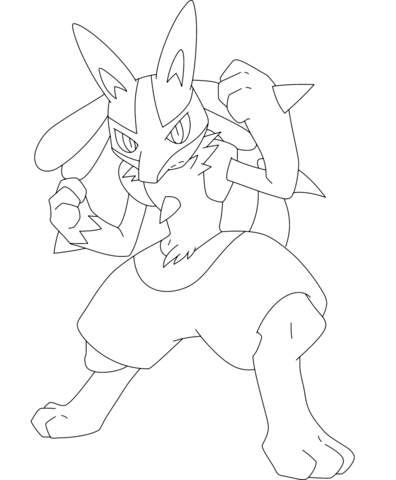 Lucario coloring page free printable coloring pages