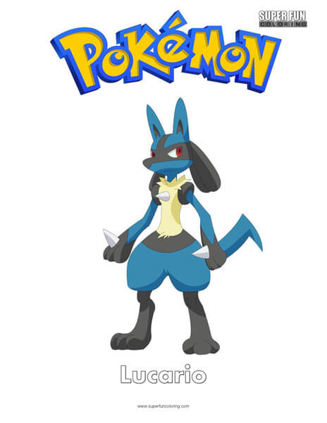 Pokãmon lucario coloring page