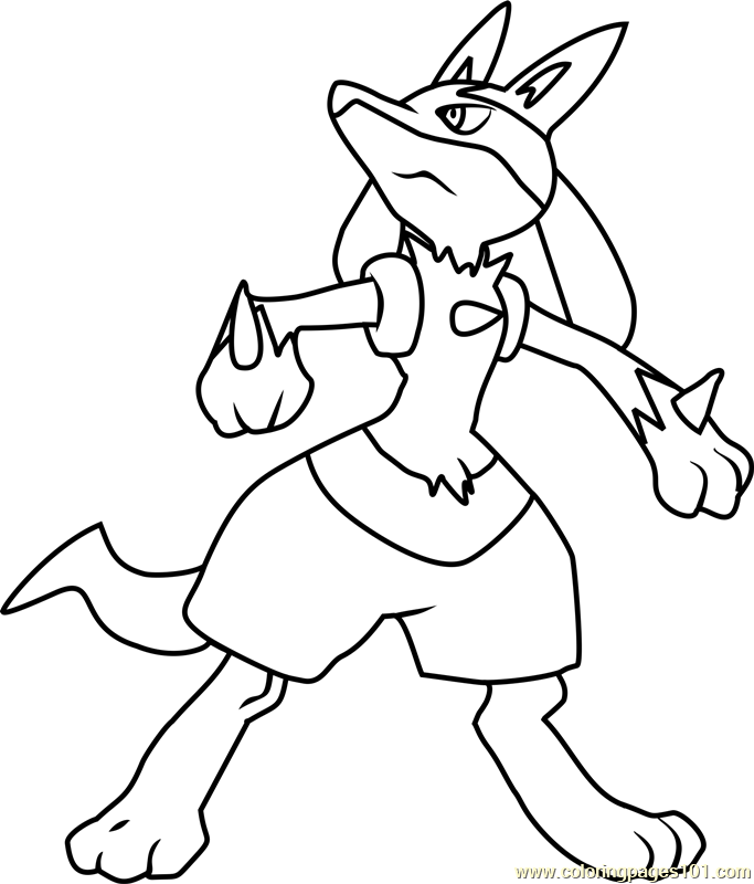 Lucario pokemon coloring page for kids