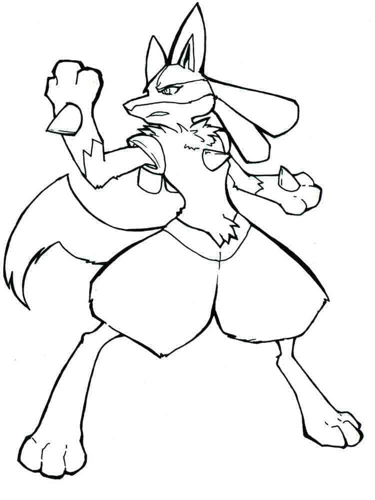 Awesome lucario coloring page