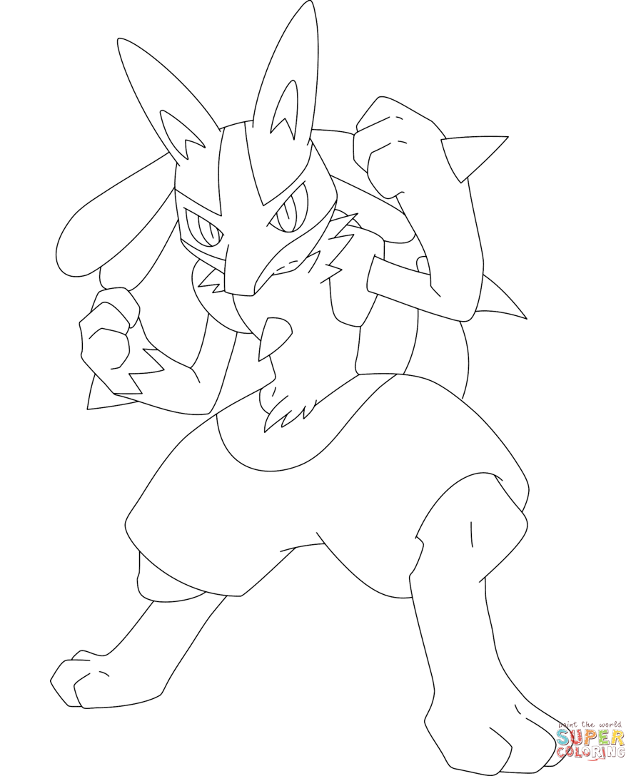 Lucario coloring page free printable coloring pages