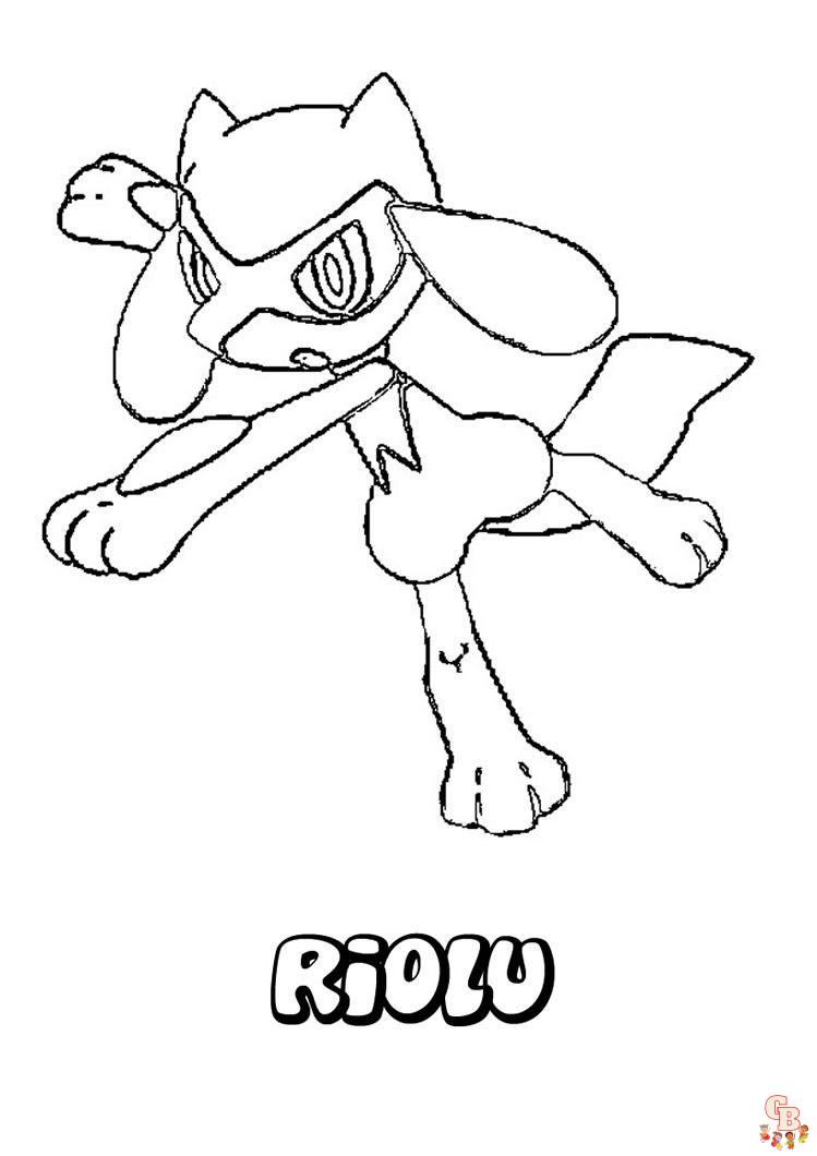 Pokemon riolu coloring pages fun and educational activities