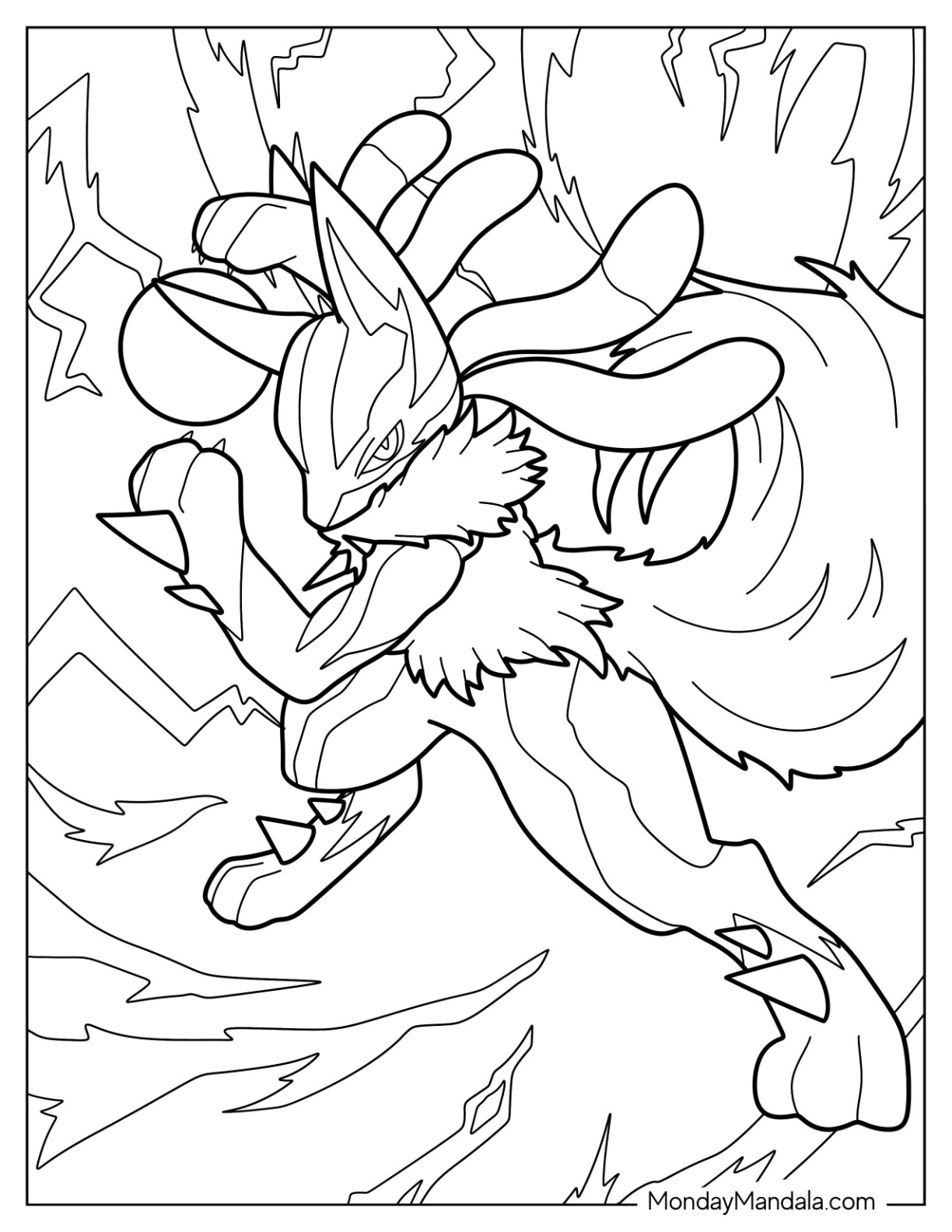 Lucario coloring pages free pdf printables