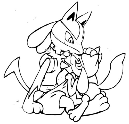 Lucario pokemon coloring page for kids