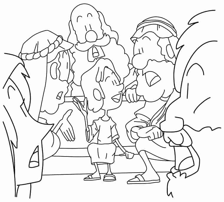 Young boy jesus in the temple coloring page luke