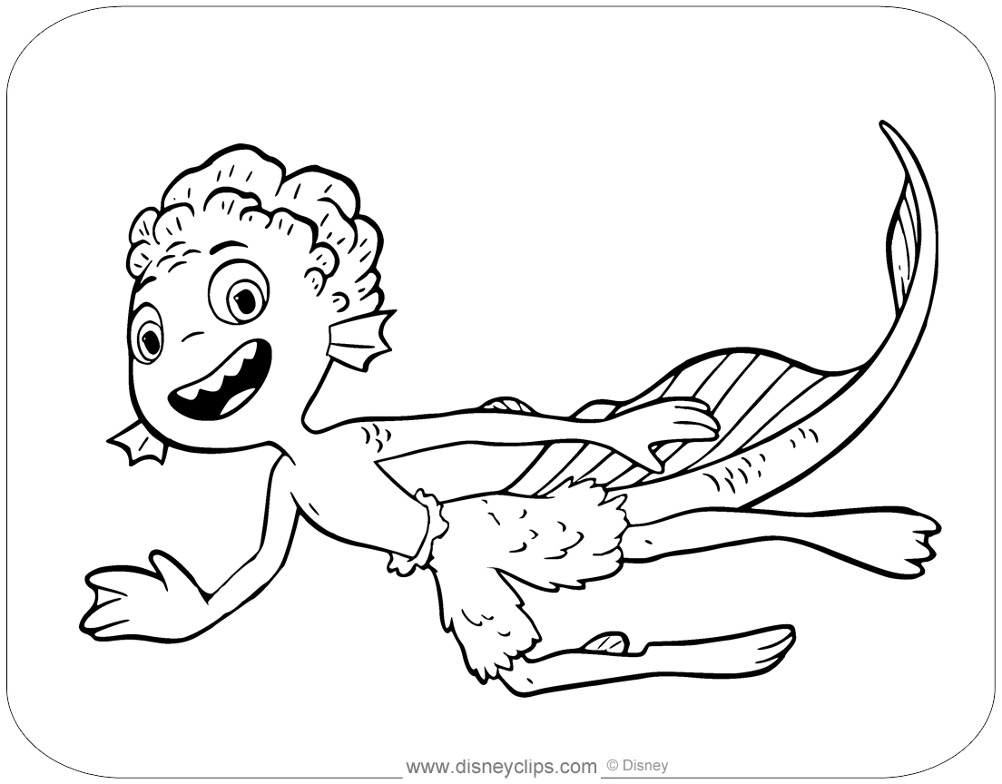 Disney pixar luca coloring pages