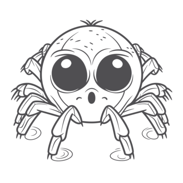 Spider outline clipart cartoon spider with big eyes illustration vector spider outline clipart cartoon png and vector with transparent background for free download