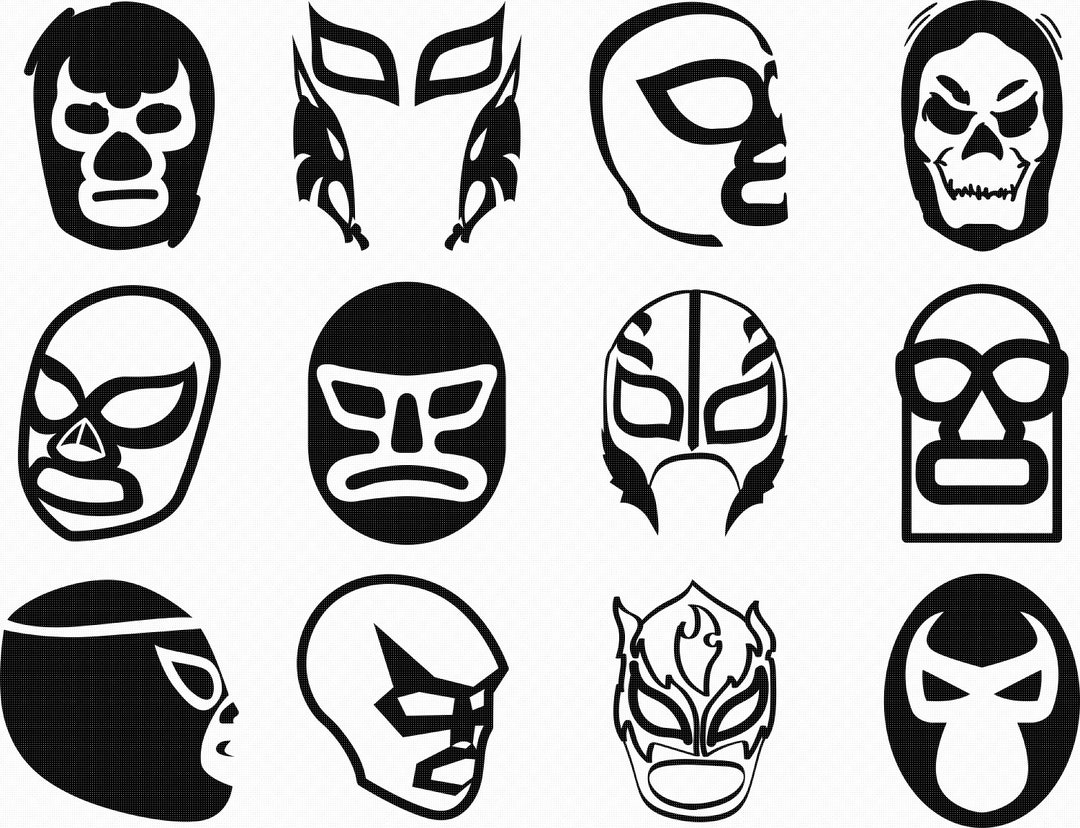 Luchador mask mexican wrestling mask svg eps png dxf clipart for cricut and silhouette