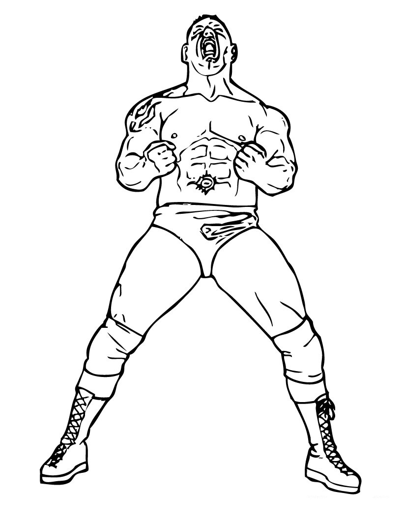 Free printable wwe coloring pages for kids