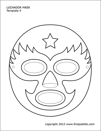 Colorful luchador mask templates for creative fun