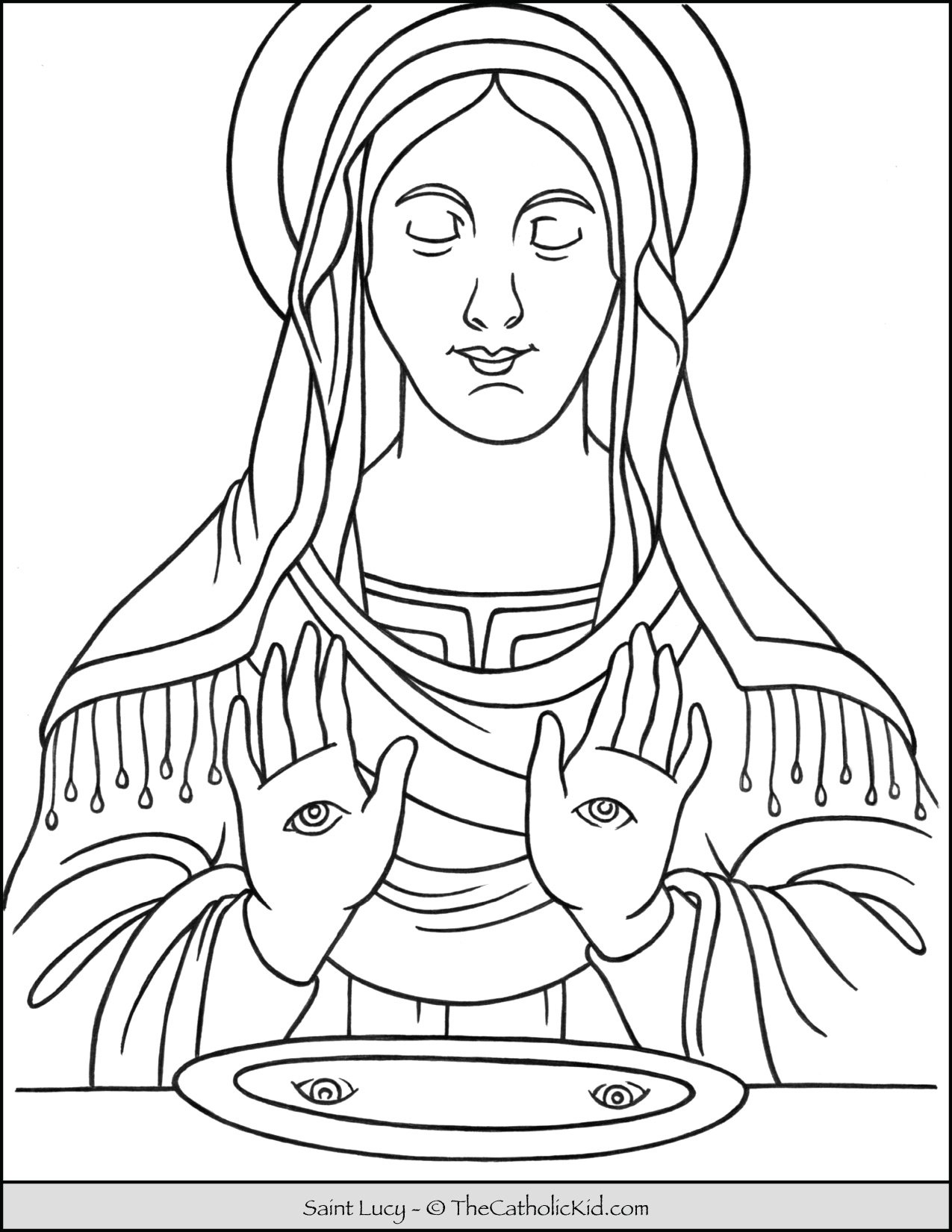 Saint lucy catholic coloring page