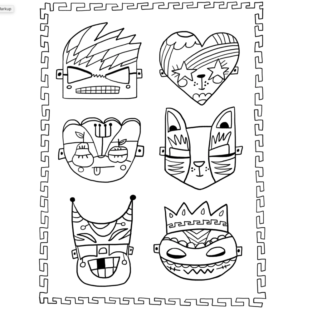 Free lucia the luchadora coloring pages and mask template â alyssa bermudez